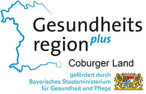 Logo Gesundheitsregion plus Coburger Land gefördert durch StmGP