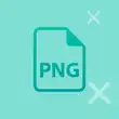 Eine türkisfarbene Fläche mit einem PNG-Icon