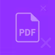 Eine lilafarbene Fläche mit einem PDF-Icon